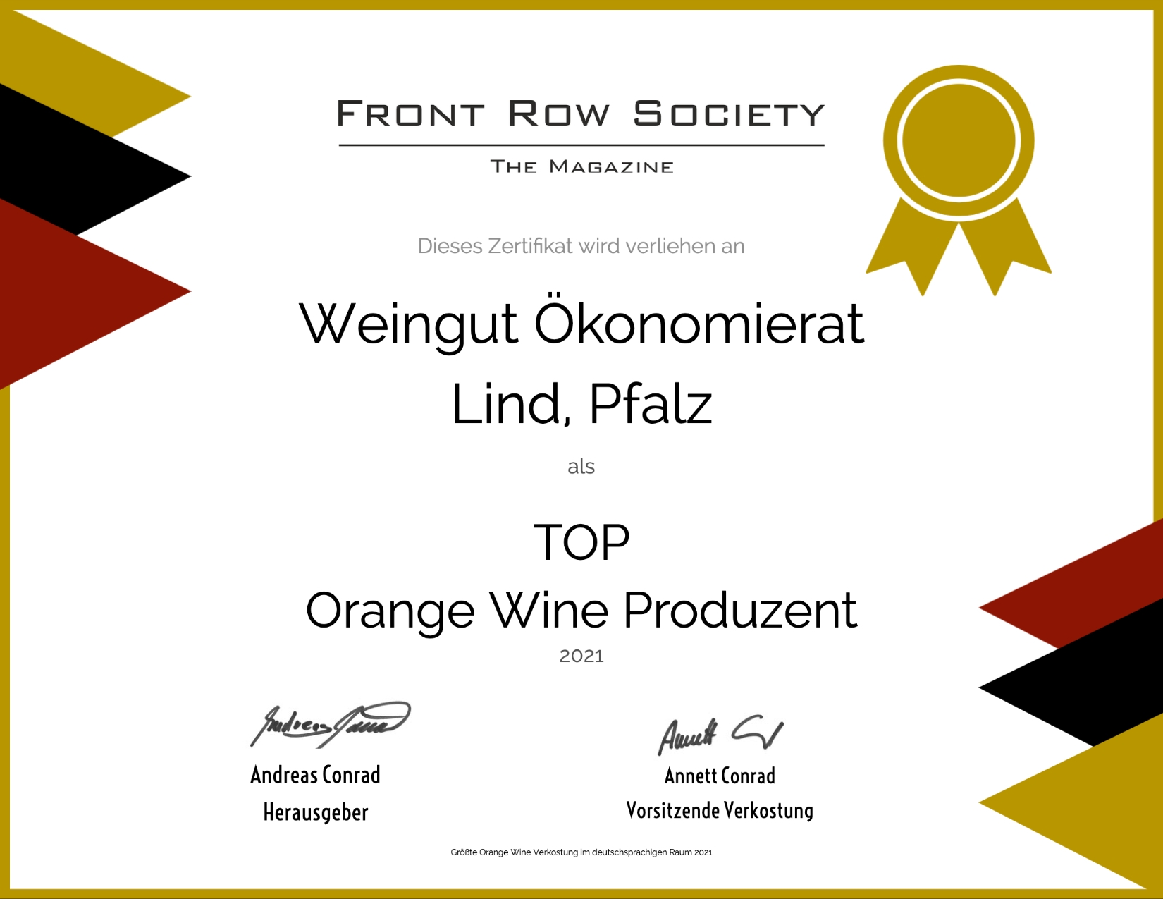 Front Row Society - Top Orange Wine Produzent