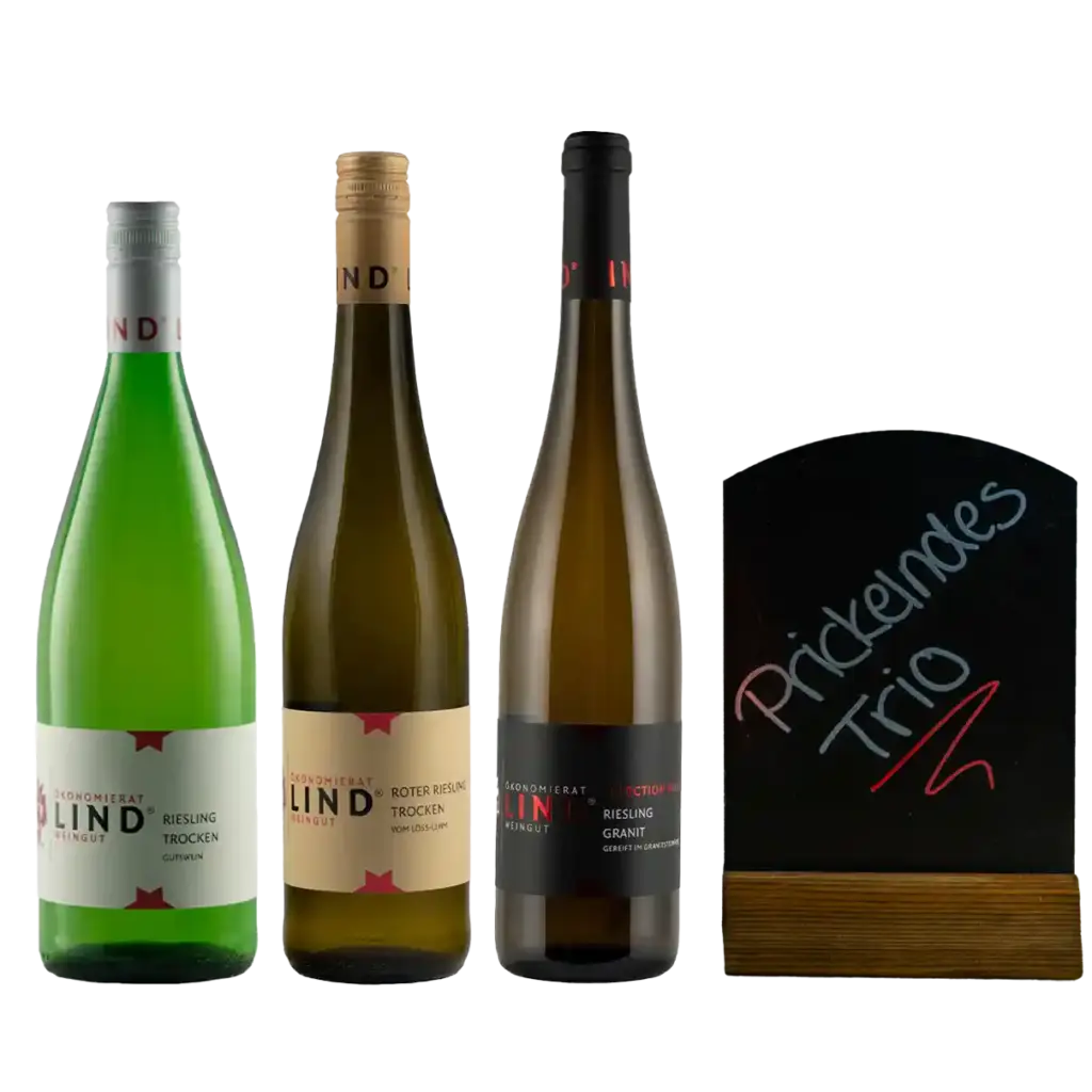 Drei Flaschen Riesling - Trio Paket vom Weingut Ökonomierat Lind“