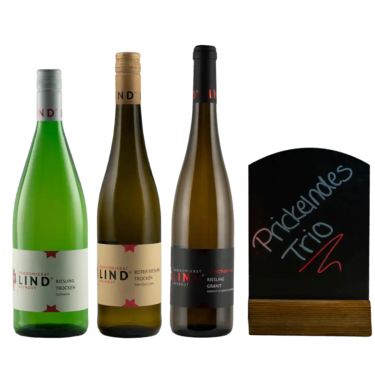 Drei Flaschen Riesling - Trio Paket vom Weingut Ökonomierat Lind“